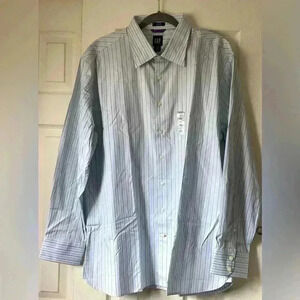 GAP GREEN& blue striped Button Down Long Sleeve dress shirt Size XL NWT